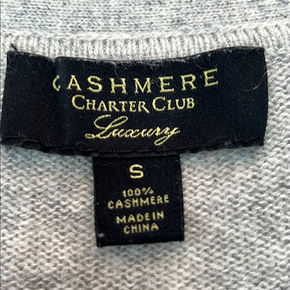 Charter Club Women’s Cashmere Cardigan Size S Gray Open Front Very Soft EUC - Picture 2 of 7
